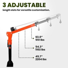5000 lbs 12V Electric Winch 2200 Pickup Truck Crane Alloy Steel Truck Crane