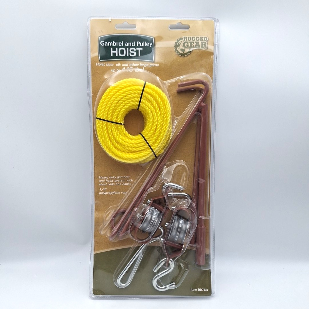 Rugged Gear 440 lb Gambrel and Pulley Hoist New 99758