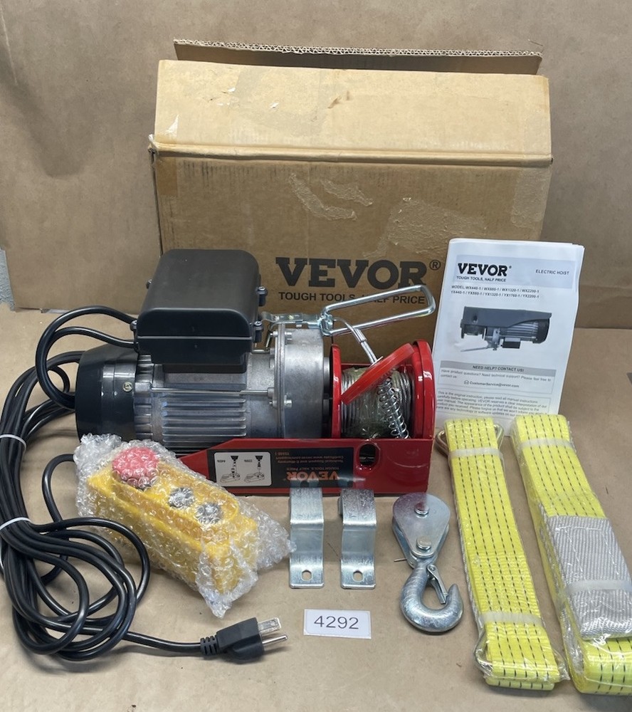 🚨 VEVOR Electric Hoist YX440-1 Steel Wire Winch 400 lbs 110V