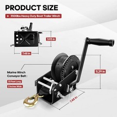 YIYITOOLS 3500lbs Heavy Duty Boat Trailer Winch, Hand Winch with 32FT Strap, …