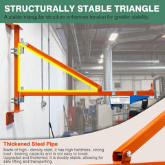 Wall Mount Jib Crane, Hoist Support Arm with 180°Swing, Electric Scaffolding Lif