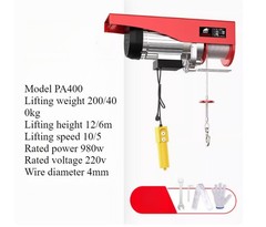 Electric Hoist 220V Crane Portable Remote Control Crane Crane with Wire Rope