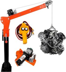 Electric Pickup Truck Crane Truck-Mounted Bed Crane Hoist Lifting w/2200lb Winch