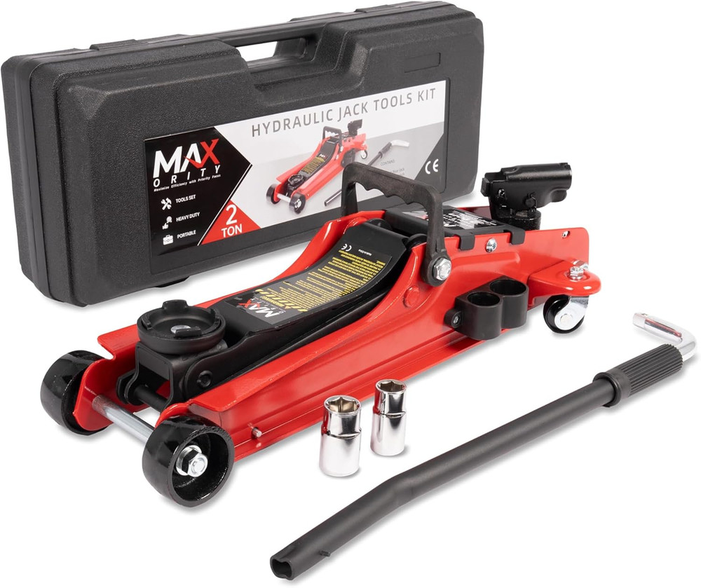 2-Ton (4400 Lbs) Hydraulic Low Profile Trolley Garage Service/Floor Jack with Bl