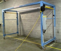 HM Cross Workstation Bridge Crane 1000 lb Capacity Telescoping, Tilt , Moveable