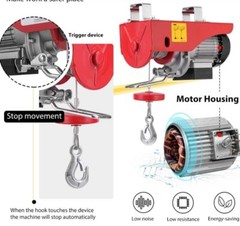 Electric Hoist, 110V 440 Lbs Winch with Wireless Remote Control