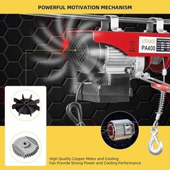 Electric Hoist w/Remote Control, 110V Lifting Height Electric Winch for Garage