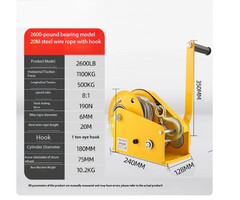 Hand Hoist Pounds Self Locking Manual Winch with Wire Rope and Hook Hand Tool