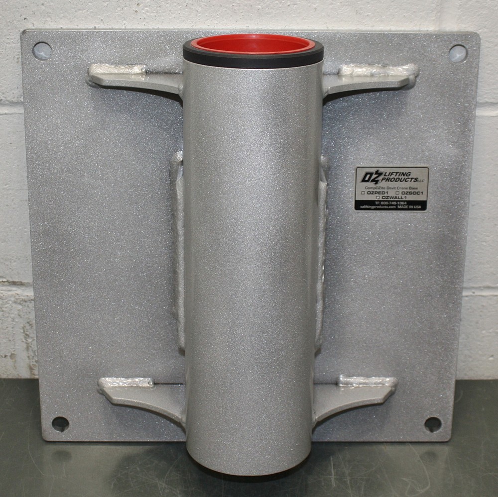 OZ Lifting Products Wall Mount Base OZWALL1, for Davit Crane Post, 1200 lbs