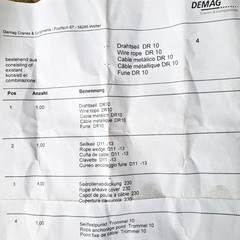 DEMAG 70596133 Wire Rope Set – DR10 H12 4/1 Hoist Experts