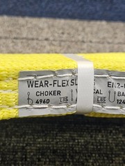Wear-Flex Sling EN2-0901-6 6ft Nylon Sling Yellow with White Stripes Type V