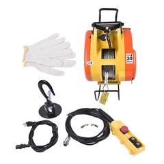 Electric Chain Hoist 500kg Capacity Electric Winch w/ 98ft/30m Length Steel Wire
