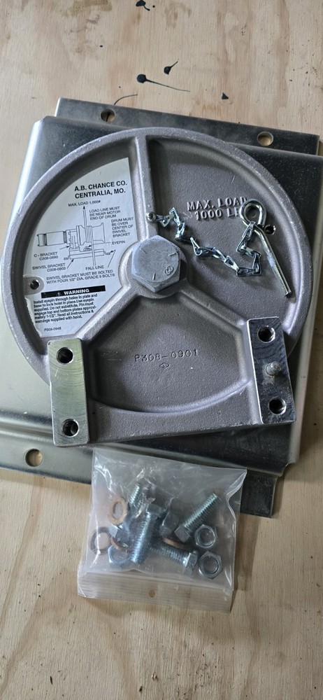 Hubbell P308-0901 AB Chance Capstan Hoist Swivel Bracket For 1,000 lb