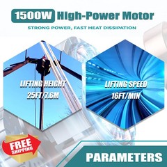TOYO 1100LBS Electric Hoist Winch Black