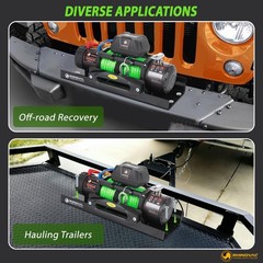 13000lb Electric Winch, Synthetic Rope Green, Battery Disconnect Switch, Low …
