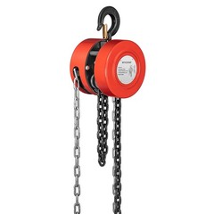 SPECSTAR Hand Chain Hoist 1 Ton 2200 Lbs Capacity 10 Feet with 2 1 Ton, Red