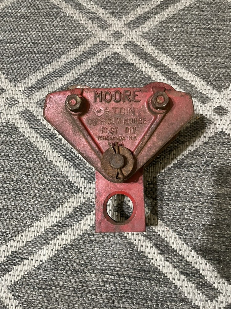Beam Trolley Antique Chisholm Moore Mfg 1/2 Ton Crane Tonawanda N.Y.