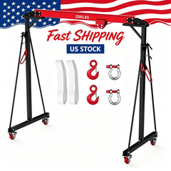 Portable Gantry Crane 1 Ton 2200 LBS, Adjustable Steel Lift Crane with Locking