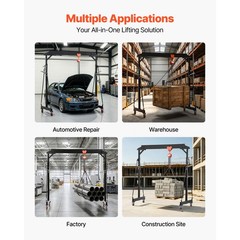 Uimoso Adjustable Gantry Crane 5000 lbs Portable 100.4″-147.6″ w/Manual Trolley
