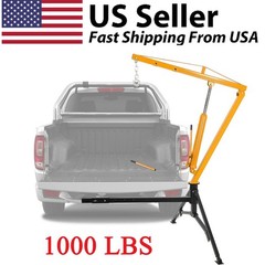 360° Swivel Hydraulic Pickup Truck Crane 1000LBS Hoist Lift w/ 2″ Hitch Receiver