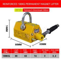 100-600Kg Steel Permanent Magnetic Crane Metal Suction Cup Construction Tools