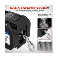 Nilight Boat Trailer Winch 3500 lbs Portable Electric Boat Winches 12 V DC Ma…