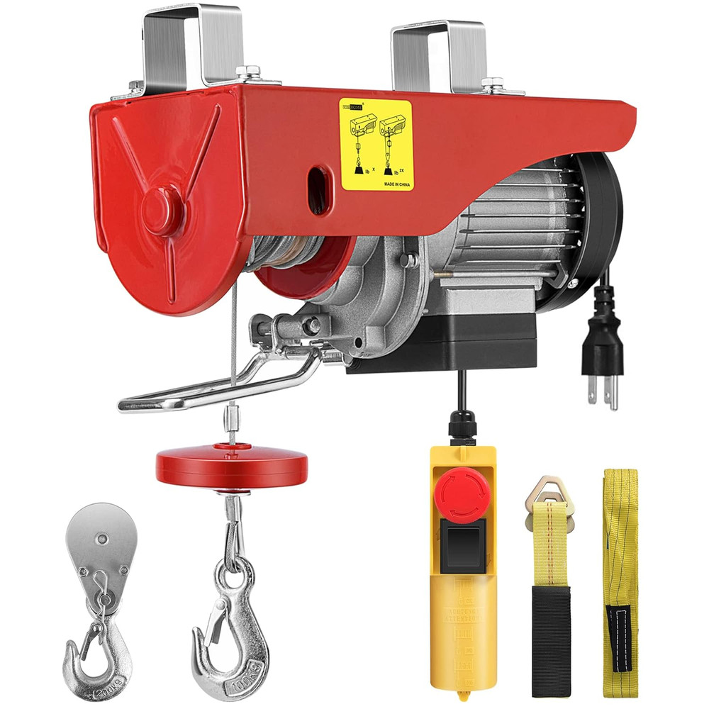 Electric Hoist, 110V 440 Lbs Winch with Remote Control, Zinc-Plated Steel Wire H