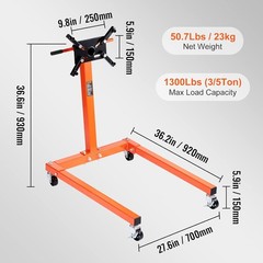 VEVOR Engine Stand, 1300 lbs (3/5 Ton) Rotating Engine Motor Stand with 360 Degr