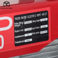 440lbs/200kg Mini Electric Hoist Single/Double Slings 6.6ft Wired Remote Control