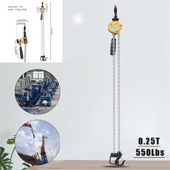 Chain Hoist 1/4 ton 550Lbs Capacity 5ft Lift Manual Lever Chain Hoist Resists
