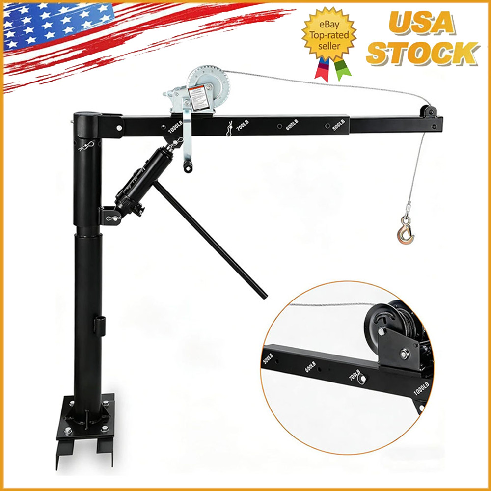 1000lbs Lift Crane Jack Hoist Hydraulic Hitch Mount Engine Pickup Truck Lifting