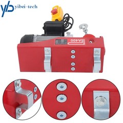 850W Electric Hoist 880lbs Crane Winch with Wired Remote Control 110V