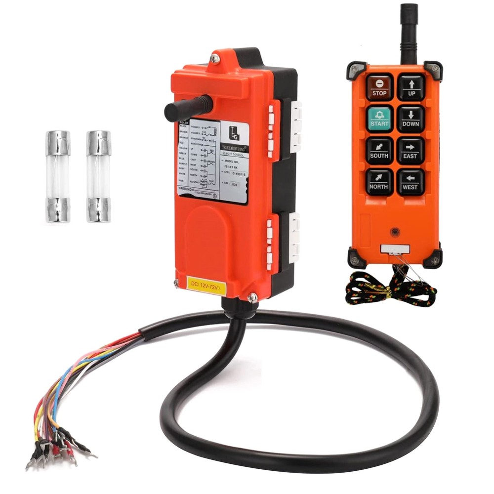 868MHZ 100M Transmitter+Receiver 12-72V Wireless Remote Control For Hoist Crane