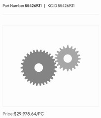 New P&H Gear Shaft Thin Rim Replacement PN-55425708F1. KCID-55426931