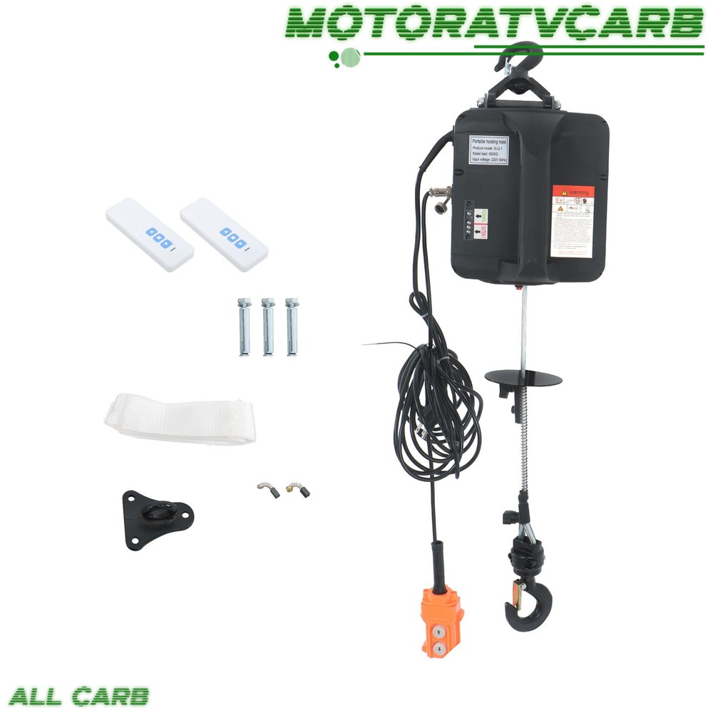 ALL-CARB 1100LBS 3-in-1 Electric Hoist Dual Remote Overload Protection