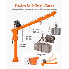 Uimoso Electric Pickup Truck Crane 2200 lbs with Foldable Steel Design and Winch