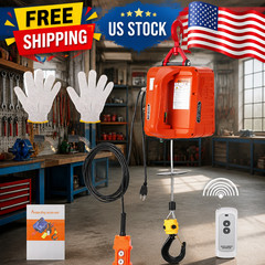 3-in-1 Electric Winch 1100 lbs Capacity, 1500W 120V Power, 25ft Lift Hoist