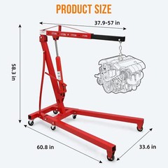 Folding Hydraulic Engine Crane 2 Ton Engine Hoist ,Heavy Duty Picker Hoist Lift