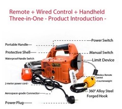 Electric Hoist 220V Small Crane Remote-controlled DomesticCompactLifting Machine