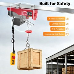 110V 220lbs Electric Hoist Winch Lifting Engine Crane Ceiling Pulley Overhead US