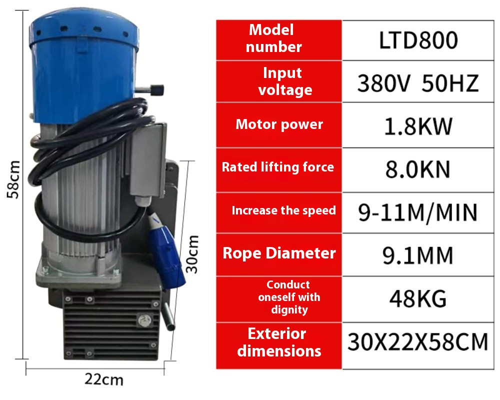 Elevator 800KG/1000KG Electric Basket Lifter Motor for Facade Construction