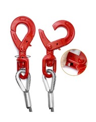 QWORK 3/8″ x 100′ Steel Core Winch Cable with Hook – 4050 lbs WLL for Tow