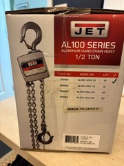 Jet JT9-133051 AL100-050-10 1/2-Ton Aluminum Hand Chain Hoist w/ 10′ of Lift New