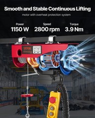 Electric Hoist 1760Lbs 110V 14Ft Remote Control Heavy Duty Winch