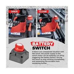 RUGCEL WINCH 13500lb Synthetic Rope Winch 12V Waterproof Electric Winch,2 in …