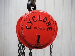 CM Cyclone Model M 1 Ton Manual Chain Fall Hoist 8′ Lift w/Load Limiter Tested