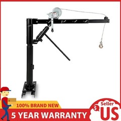 1000lbs Hydraulic Pickup Truck Crane Hoist, Manual Winch Hoist with 360° Swivel