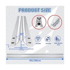 24 Ft V-Track Galvanized Inverted V Track for 1” OD V-Groove Sliding Gate Ro…