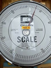 DILLON P 500 500 LB HANGING CRANE DIAL FACED SCALE WITH SHACKLE & HOOK BOXED
