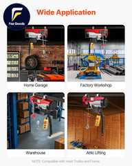 Electric Hoist with Remote Control 1320LBS Electric Winch 110V Electric Hoist